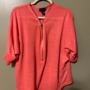 Coral big zipper short sleeve